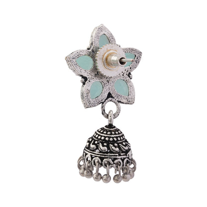 Beauty Bloom ghunghroo jhumki earring (Mint)