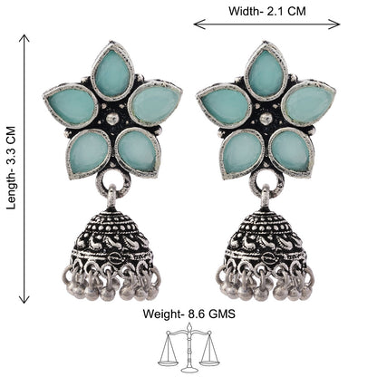 Beauty Bloom ghunghroo jhumki earring (Mint)