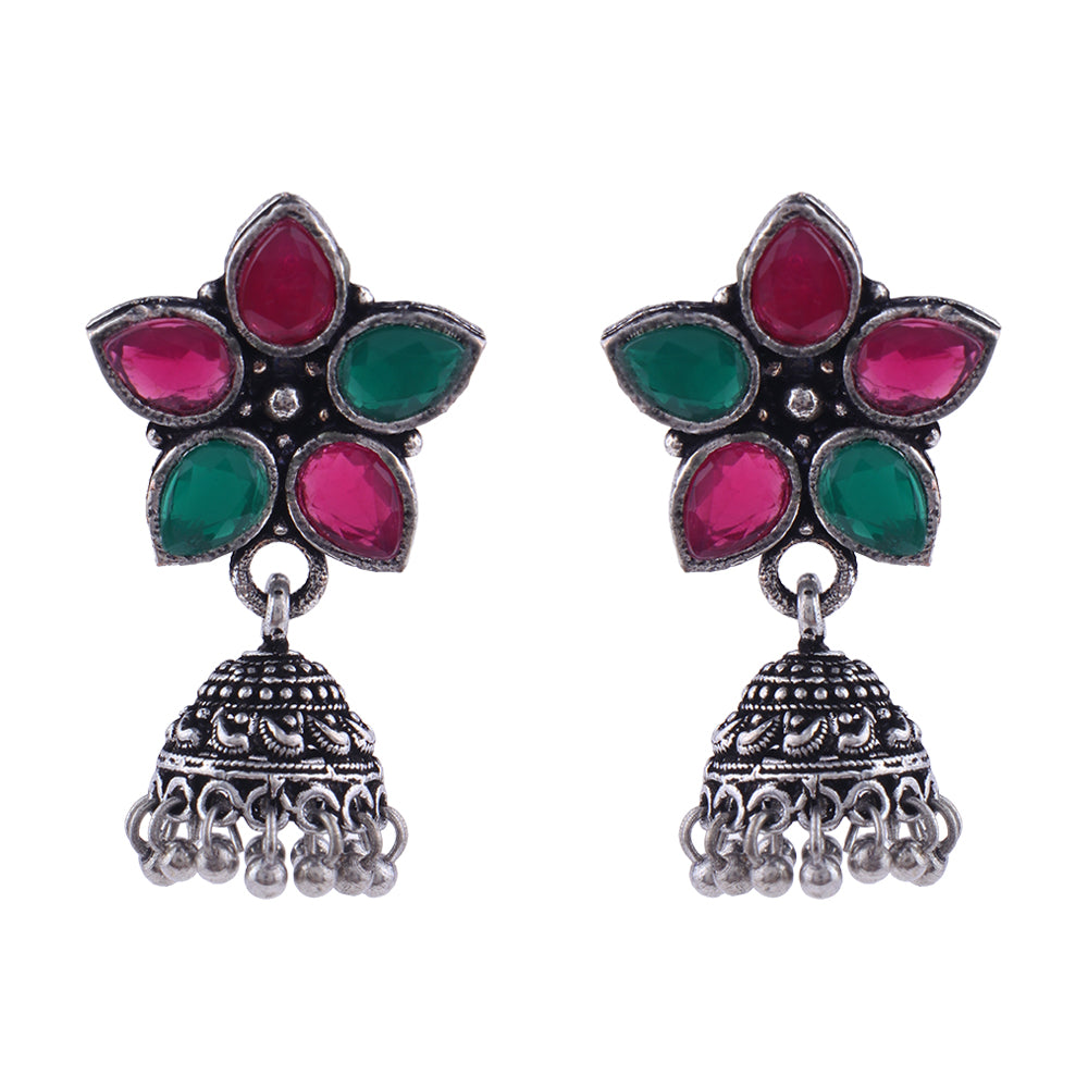 Beauty Bloom ghunghroo jhumki earring (Multicolored)