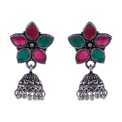 Beauty Bloom ghunghroo jhumki earring (Multicolored)