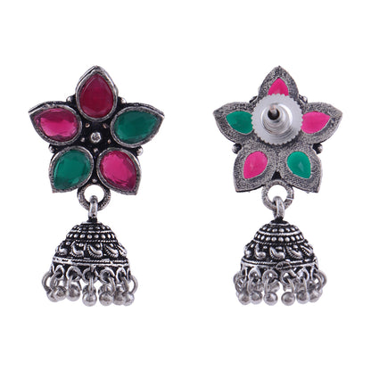 Beauty Bloom ghunghroo jhumki earring (Multicolored)