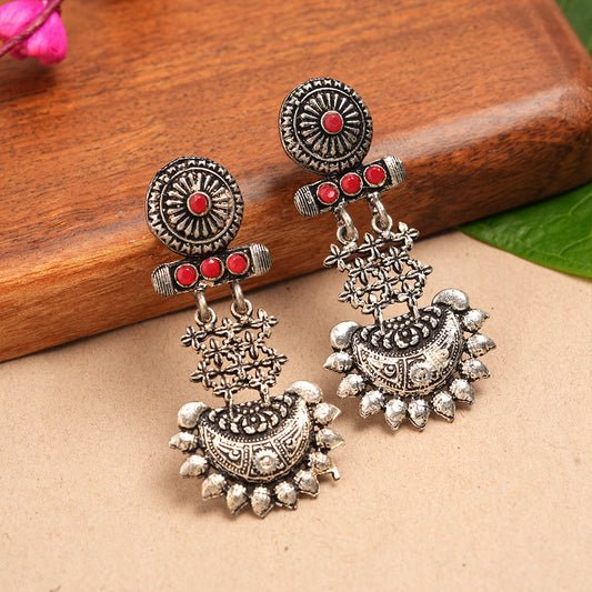 Enchanted Swing dangler earring (Dark Red)