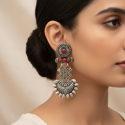 Enchanted Swing dangler earring (Dark Red)