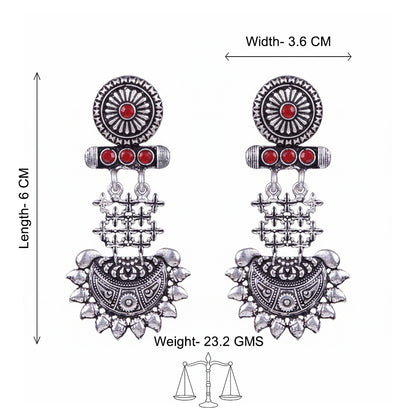 Enchanted Swing dangler earring (Dark Red)
