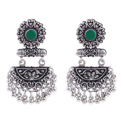 semi- circle hanging dangler earring (Green)