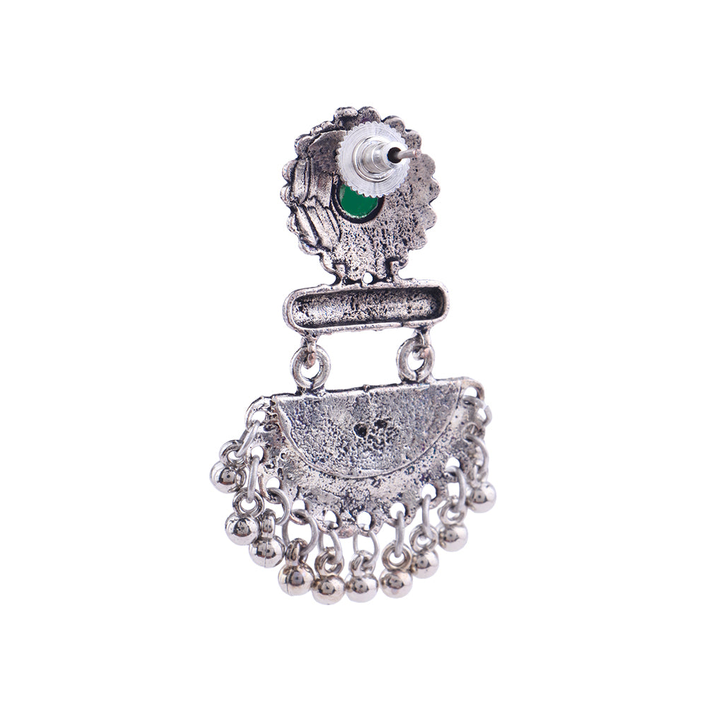 semi- circle hanging dangler earring (Green)