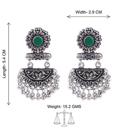 semi- circle hanging dangler earring (Green)