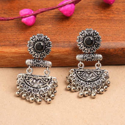 semi- circle hanging dangler earring (Black)
