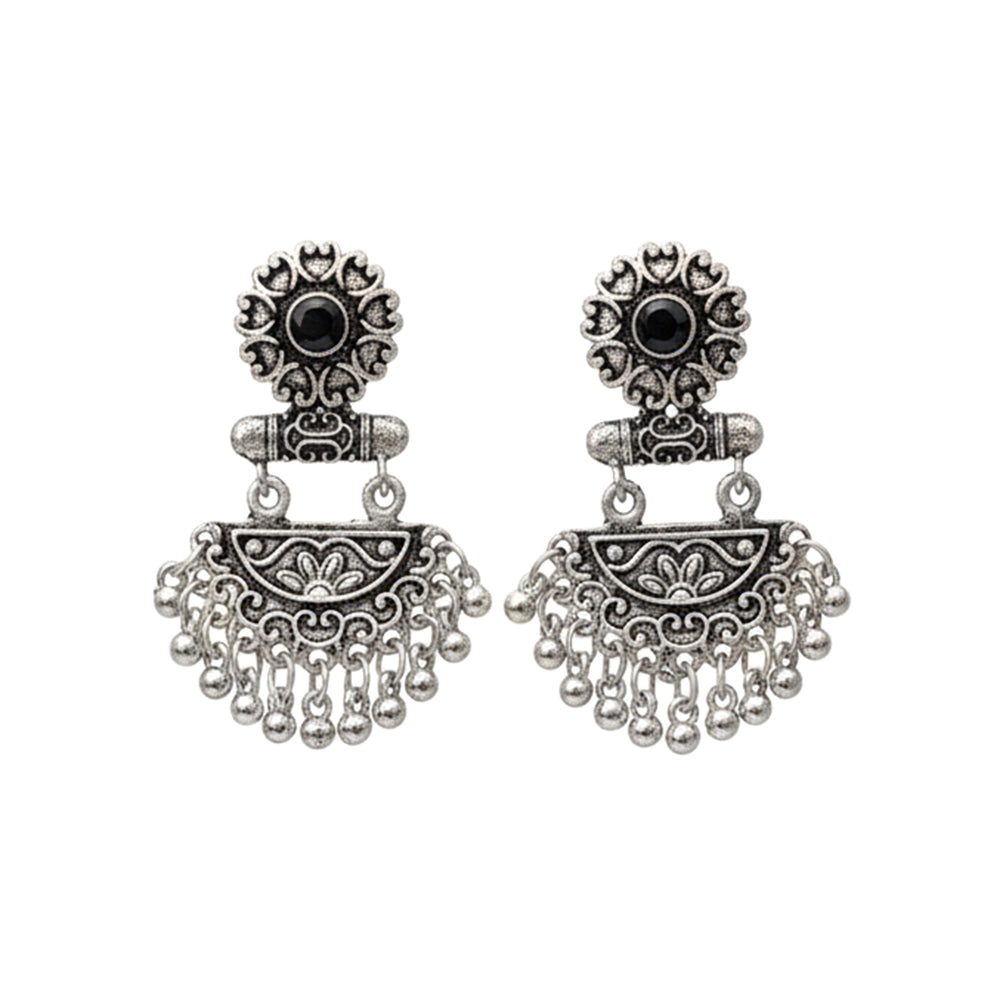 semi- circle hanging dangler earring (Black)
