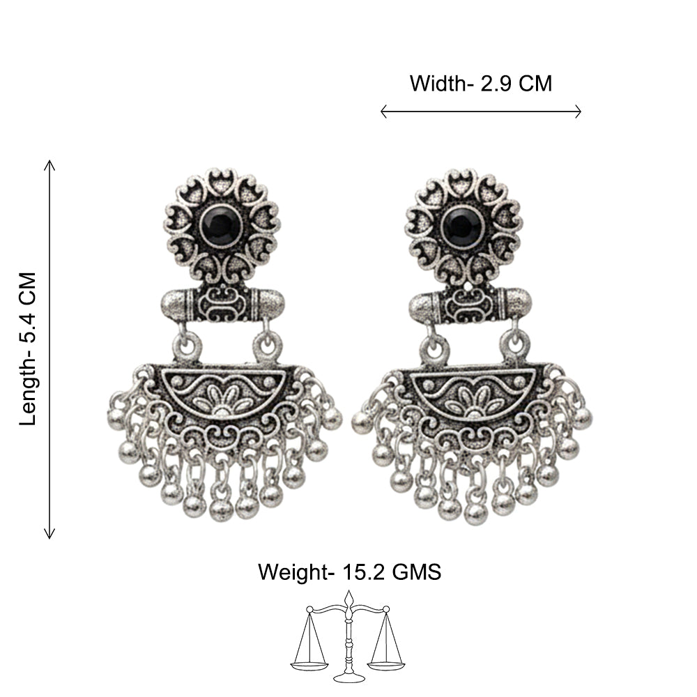 semi- circle hanging dangler earring (Black)