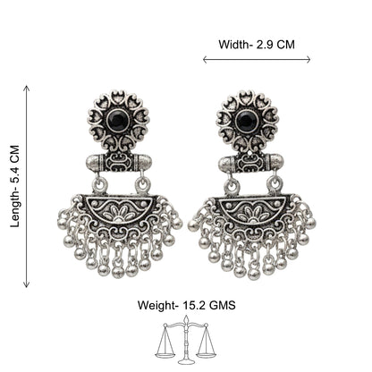 semi- circle hanging dangler earring (Black)