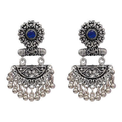 semi- circle hanging dangler earring (Blue)