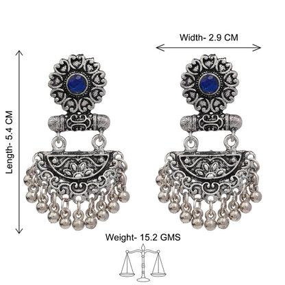 semi- circle hanging dangler earring (Blue)