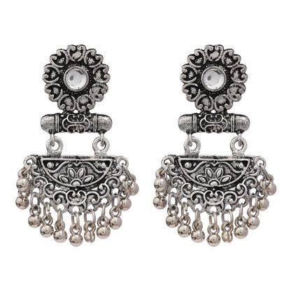 semi- circle hanging dangler earring (White)