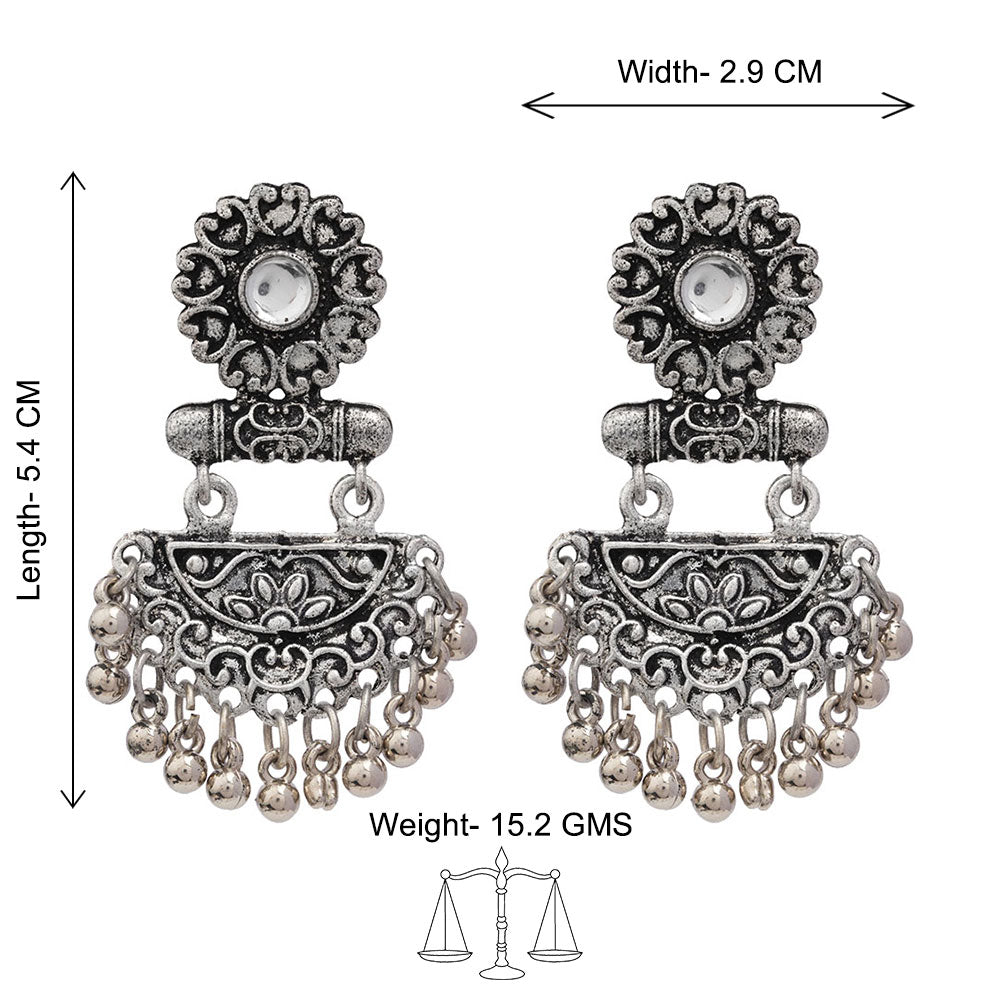 semi- circle hanging dangler earring (White)