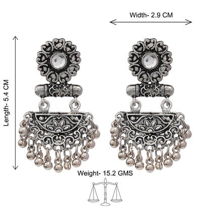 semi- circle hanging dangler earring (White)