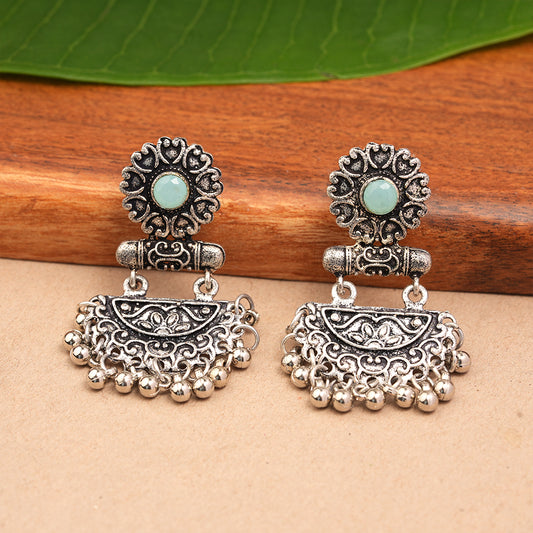 semi- circle hanging dangler earring (Mint)