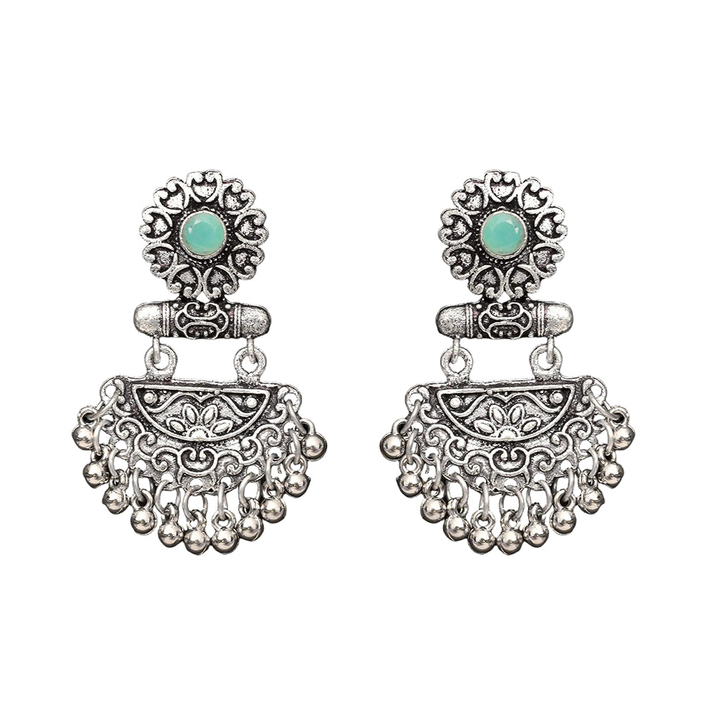 semi- circle hanging dangler earring (Mint)
