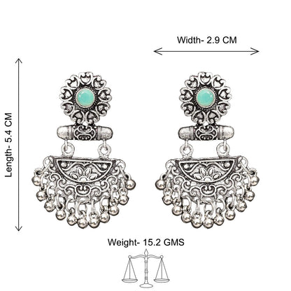 semi- circle hanging dangler earring (Mint)