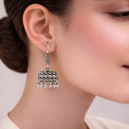 Kalash Kamal earring  Tiny Twinkle jhumki earring (Silver) Combo set