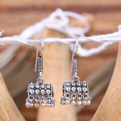 StylishKudi Oxidised Silver Stud & Chandbali Earrings Combo Set for Women&girl
