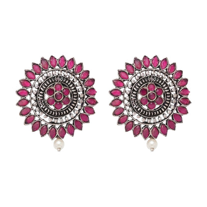 Traditional twish stud earring (Red)
