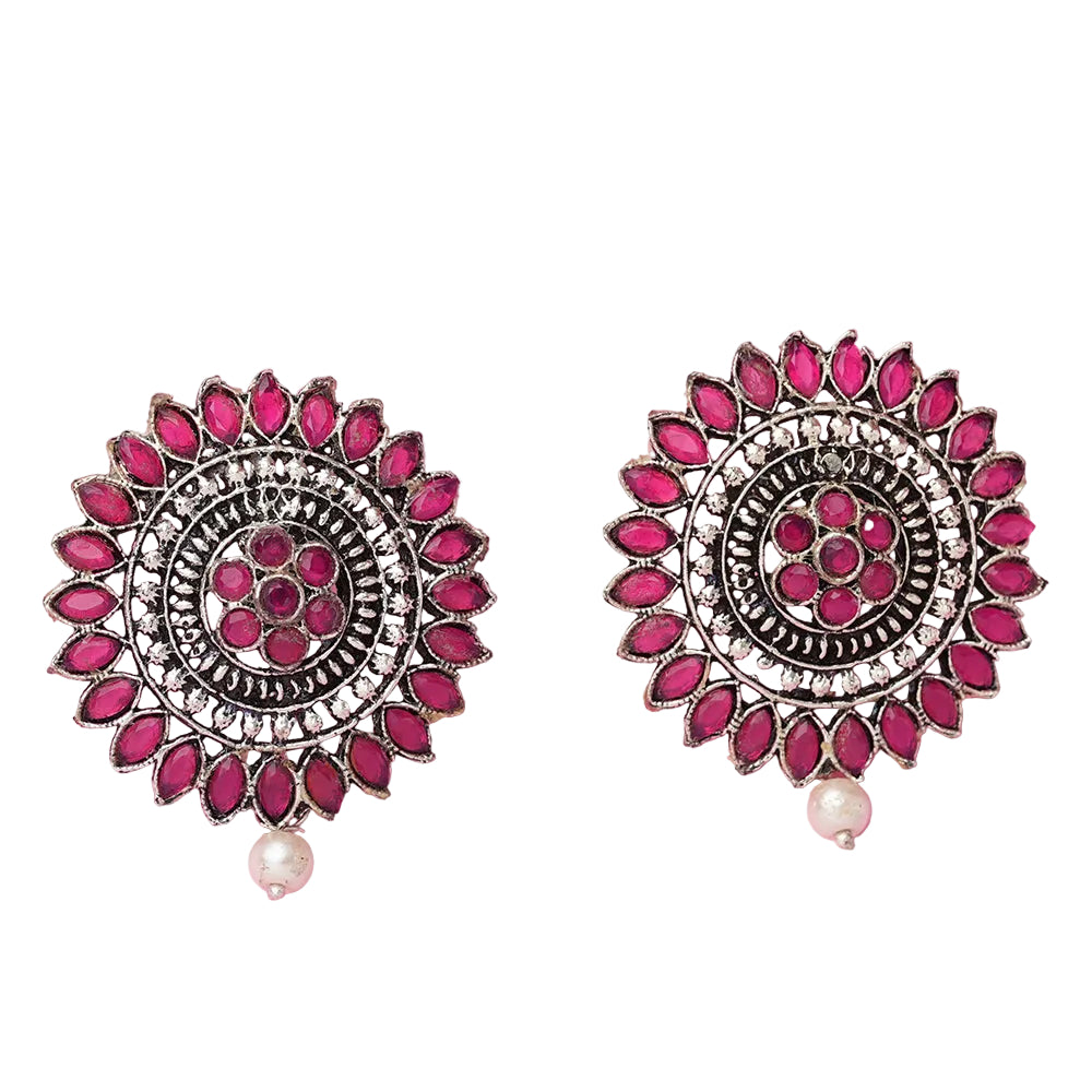 Traditional twish stud earring (Red)