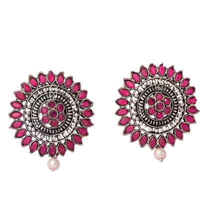 Traditional twish stud earring (Red)
