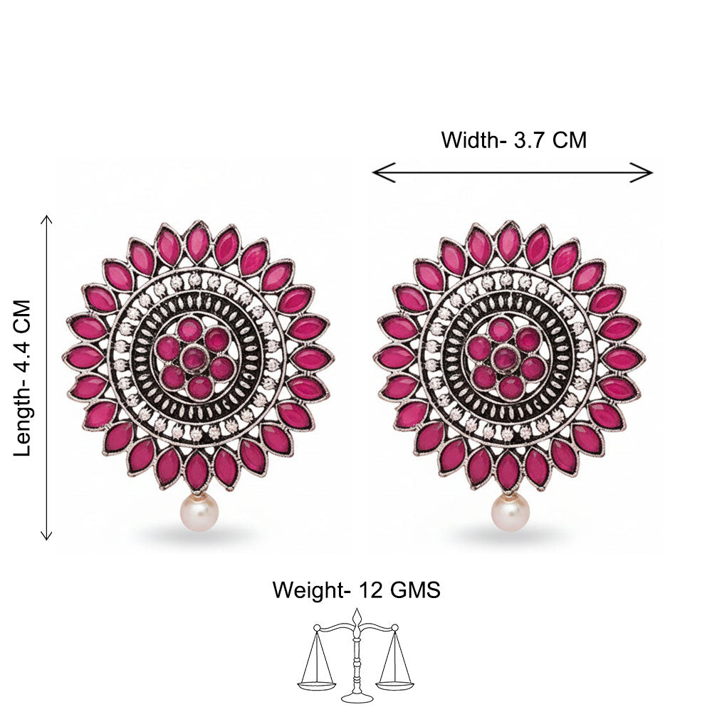 Traditional twish stud earring (Red)