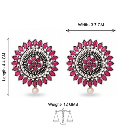 Traditional twish stud earring (Red)