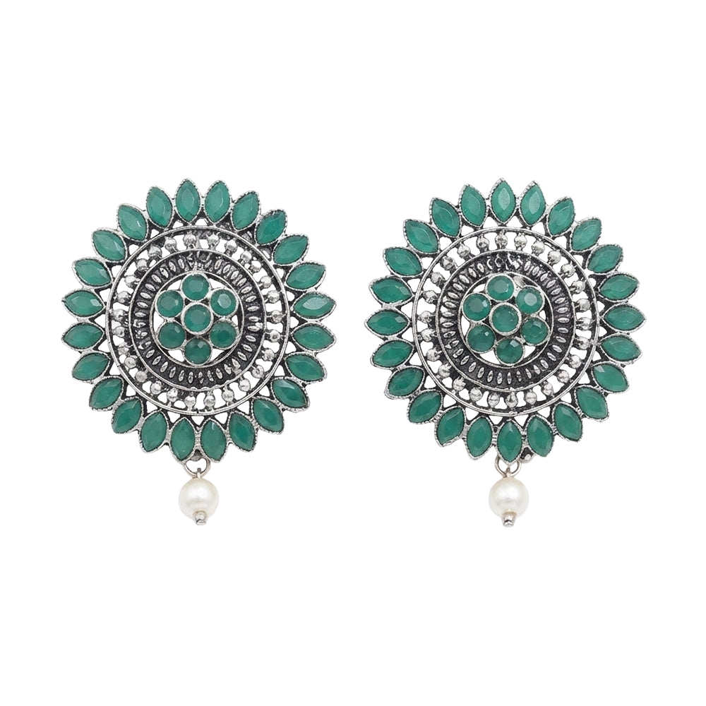 Traditional twish stud earring (Green)