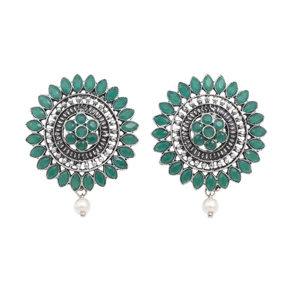 Traditional twish stud earring (Green)