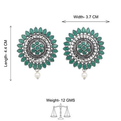 Traditional twish stud earring (Green)