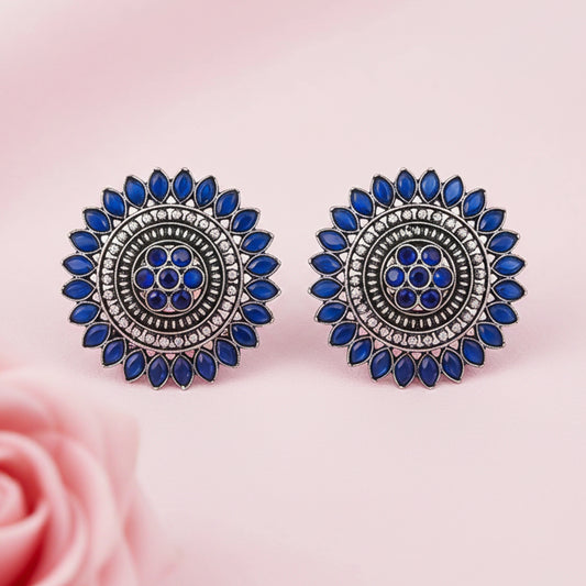 Traditional twish stud earring (Blue)