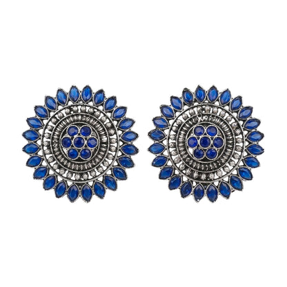 Traditional twish stud earring (Blue)
