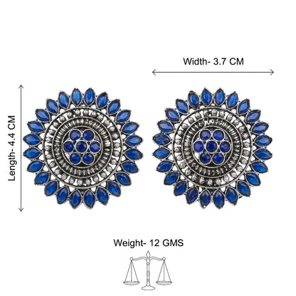 Peacock glow stone studded dangler & Traditional twish stud earring Combo set