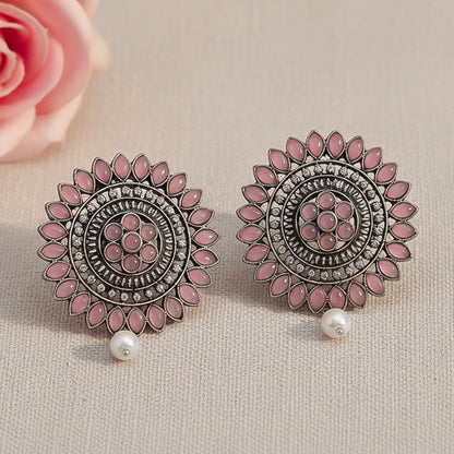 Traditional twish stud earring (Baby Pink)