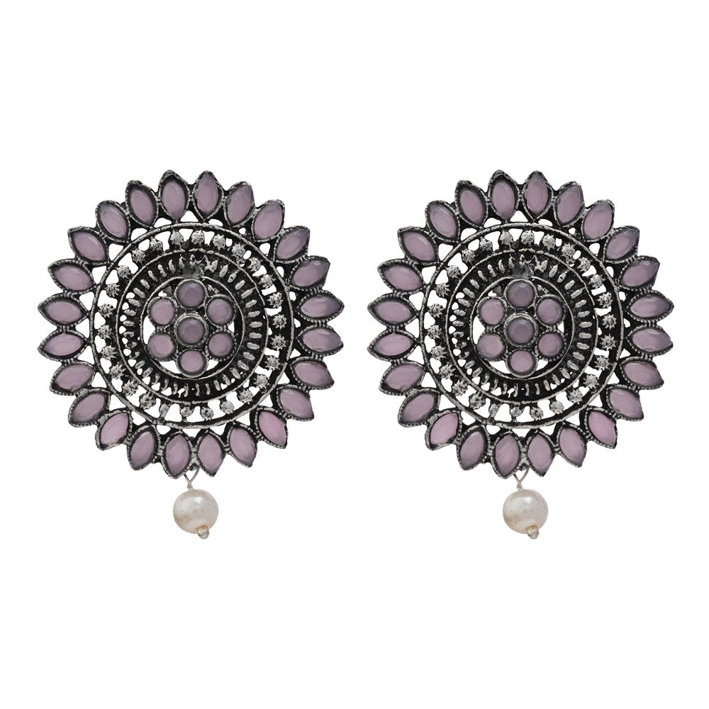 Traditional twish stud earring (Baby Pink)