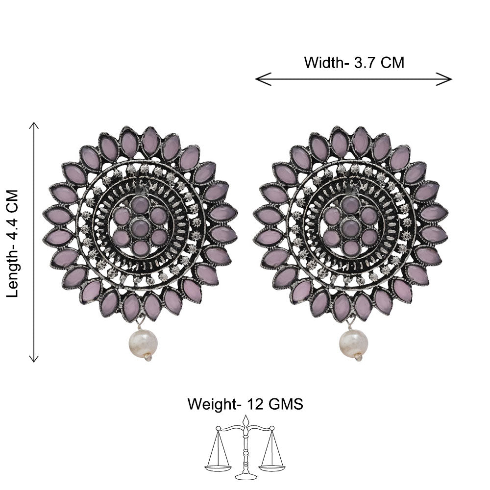 Traditional twish stud earring (Baby Pink)