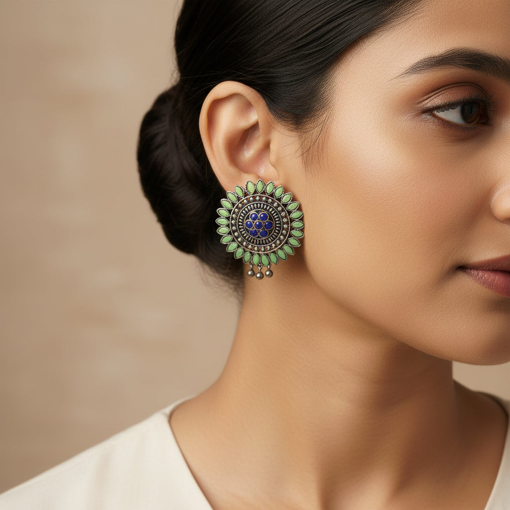 Traditional twish stud earring (Pista)