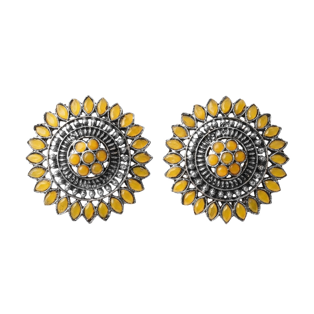 Traditional twish stud earring (Yellow)