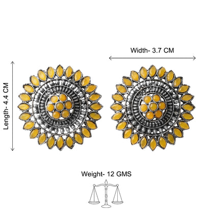 Traditional twish stud earring (Yellow)