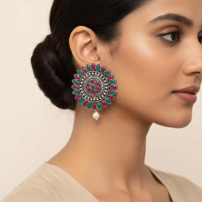 Traditional twish stud earring (Multicolored)