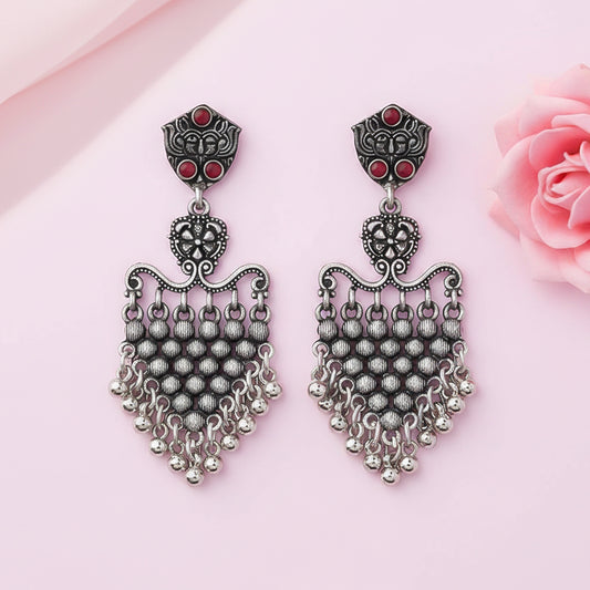 Chan-Chan ghunghroo dangler earring (Red)