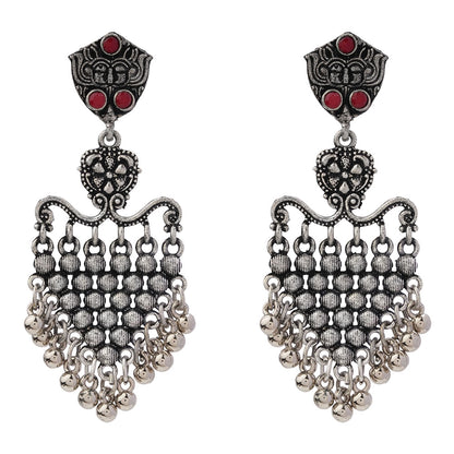 Chan-Chan ghunghroo dangler earring (Red)