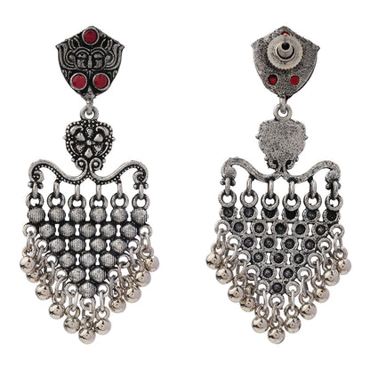 Chan-Chan ghunghroo dangler earring (Red)