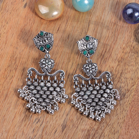 Chan-Chan ghunghroo dangler earring (Green)