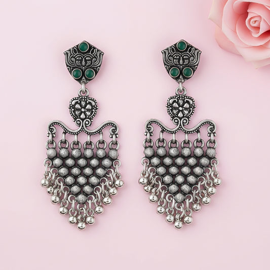 Chan-Chan ghunghroo dangler earring (Green)