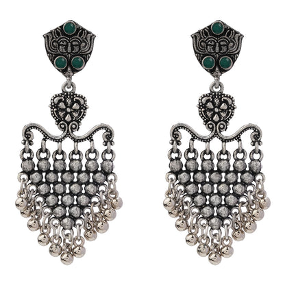 Chan-Chan ghunghroo dangler earring (Green)