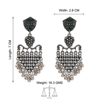 Chan-Chan ghunghroo dangler earring (Green)
